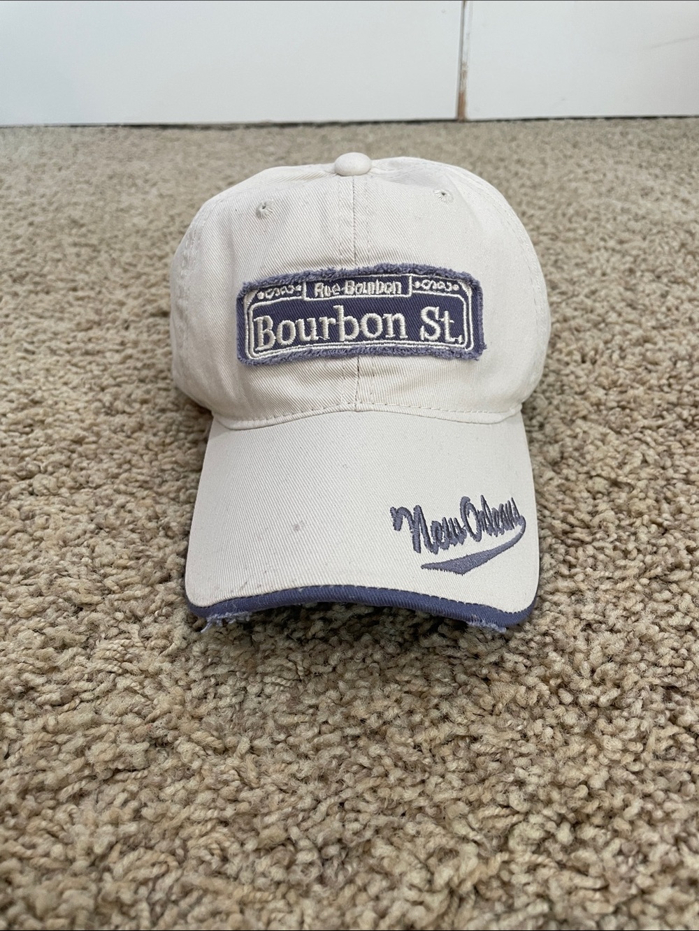 Bourbon St. New Orleans White Baseball Cap